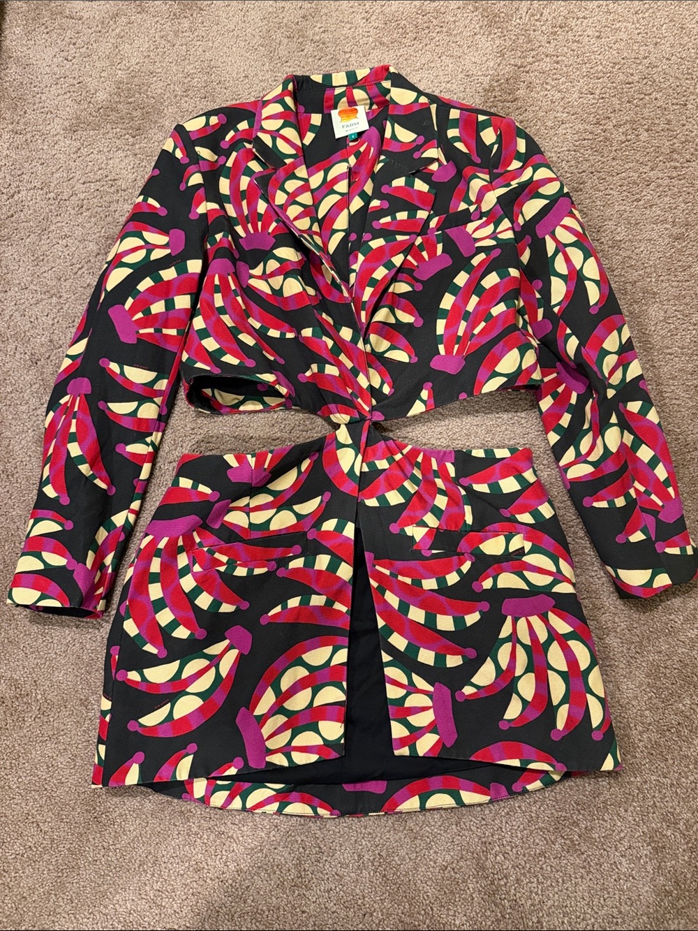 Farm Rio cutout blazer